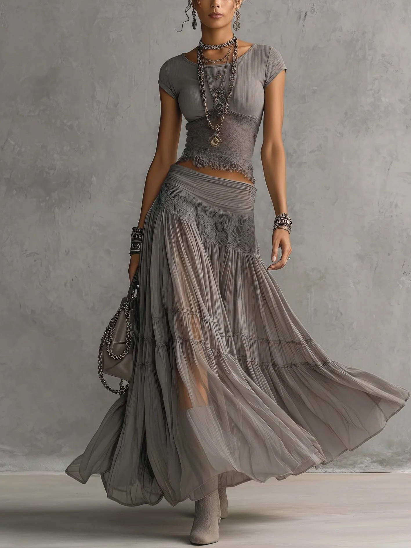 Kadija Kint Ruch Skirt Set
