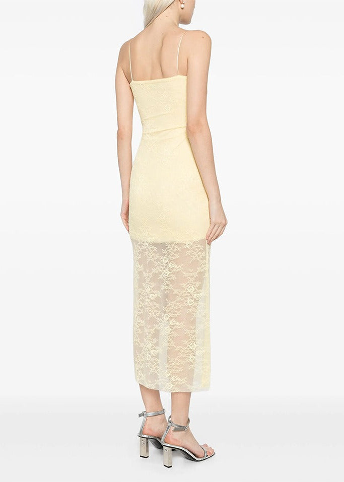 Hephaistos Spaghetti Lace Midi Dress