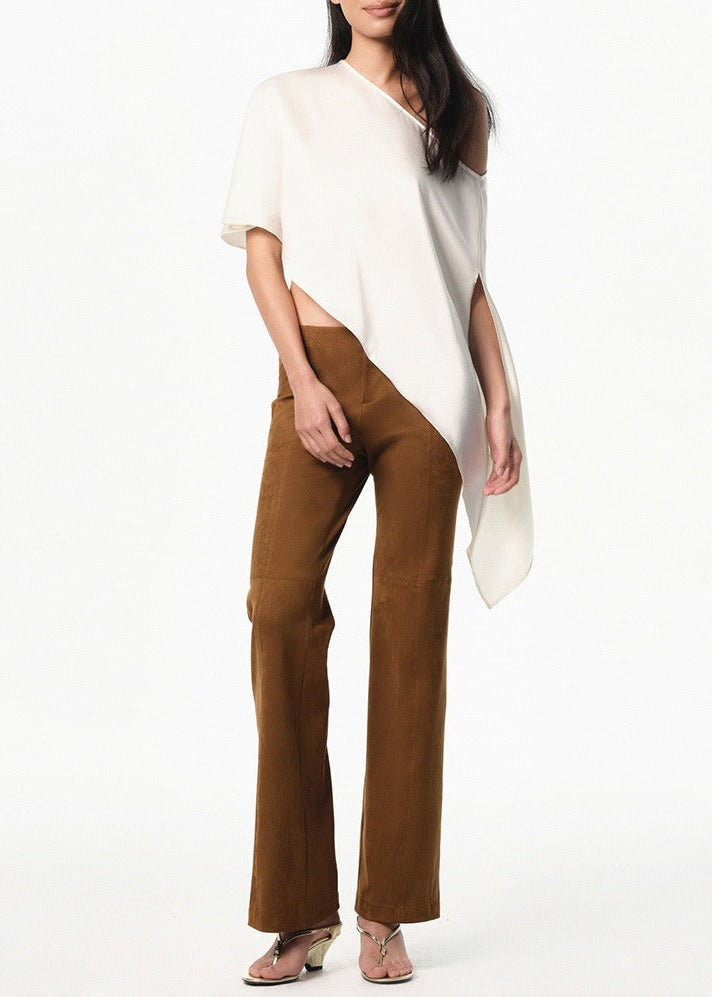 Hadar Stain Asymmetric Top In White