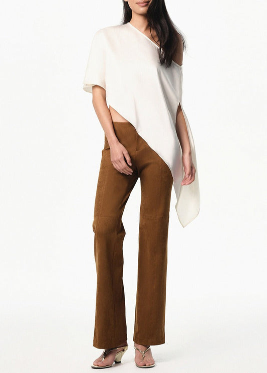 Hadar Stain Asymmetric Top In White