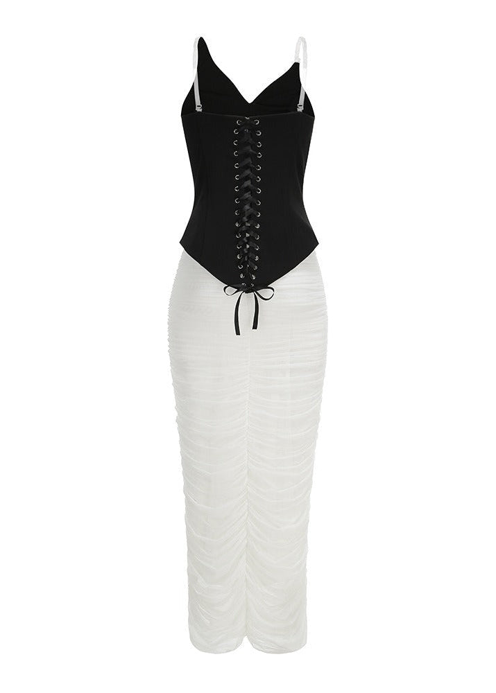 Javier Crystal Ruch Skirt Set