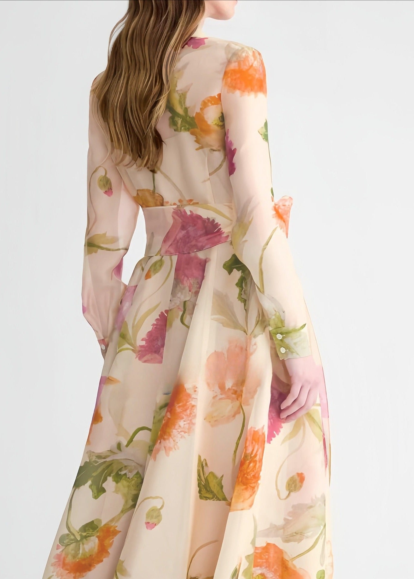 Henrijs Floral Tie Up Midi Dress