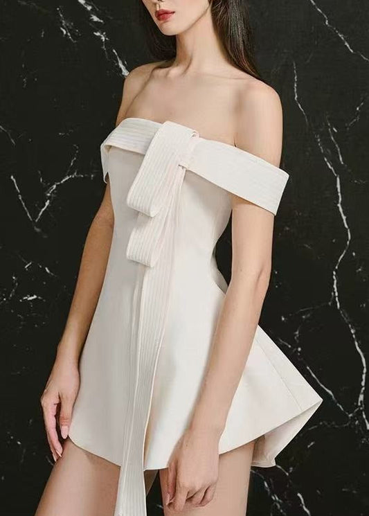 Giovanni Off Shoulder Fringe Mini Dress