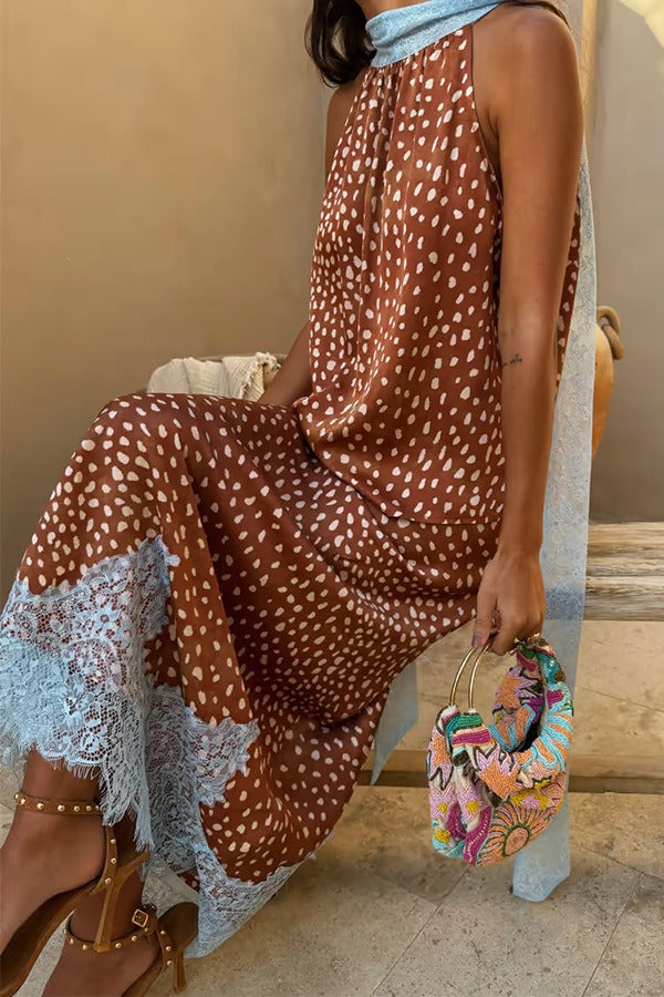 Fionnghuala Plunge Print Scarf Skirt Set