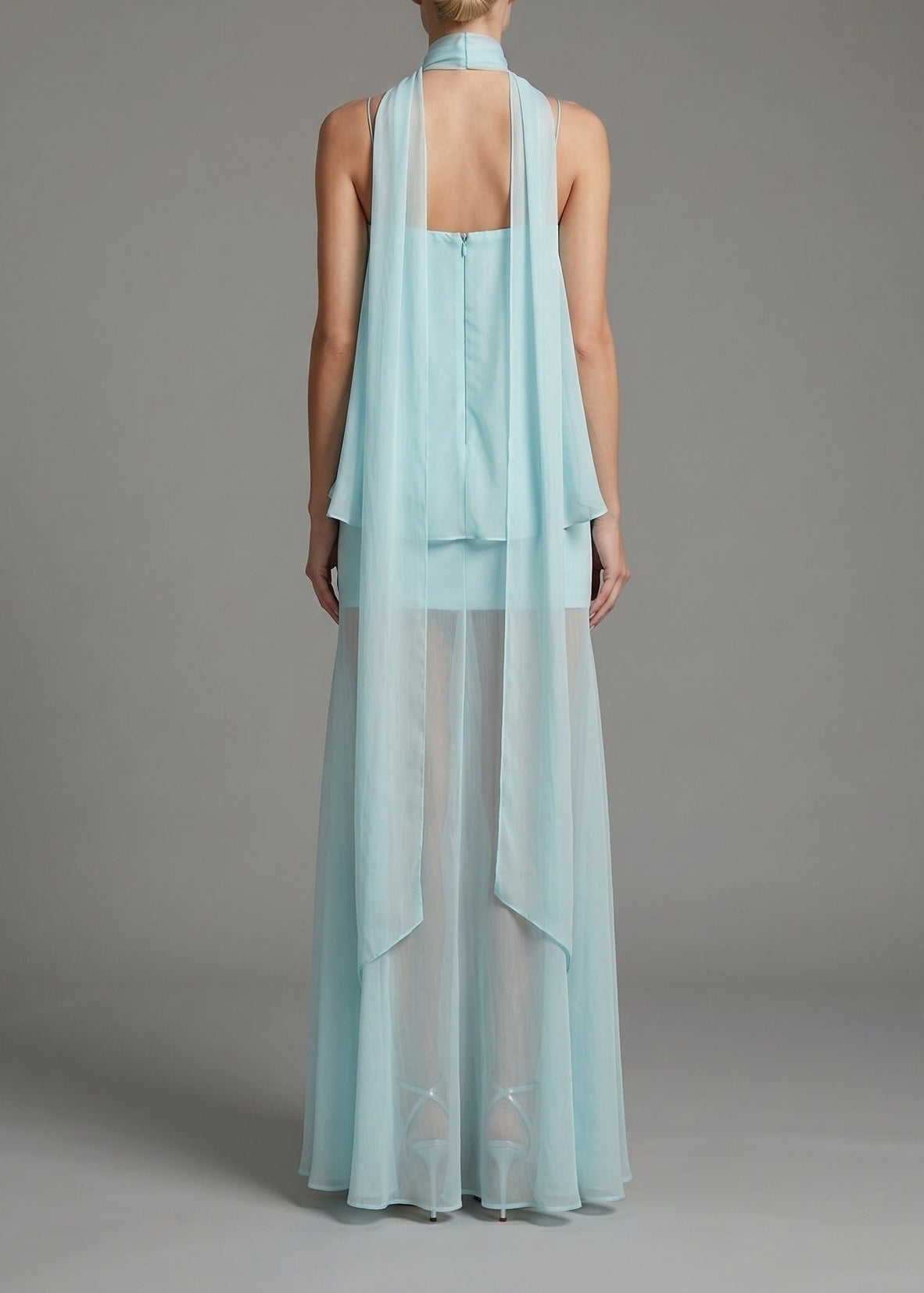 Kanda Ruch Mesh Mermaid Maxi Dress In Mint