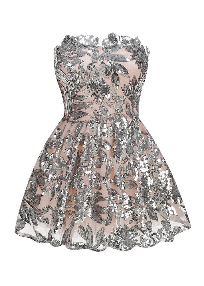 Ilta Strapless Sequin Mini Dress