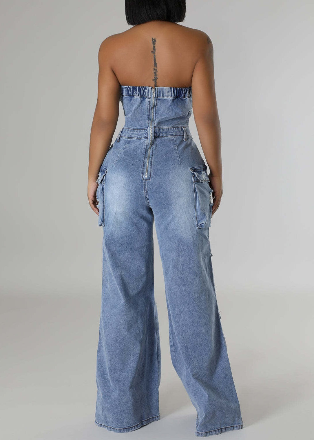 Sierra Strapless Ripped Denim Jumpsuit