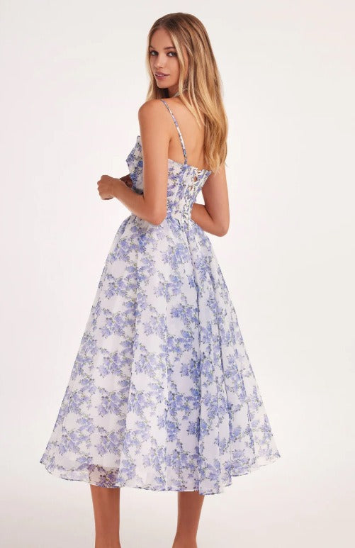 Idan Spaghetti Floral Midi Dress