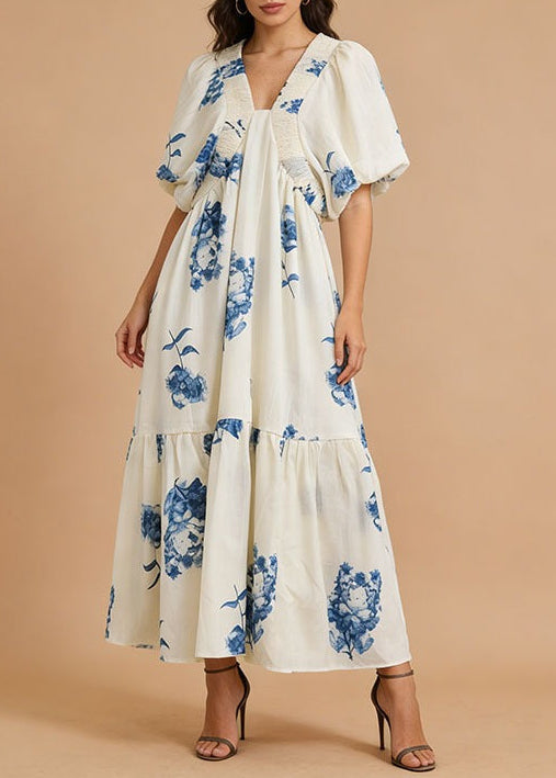 Franci Puff Sleeve Floral Maxi Dress