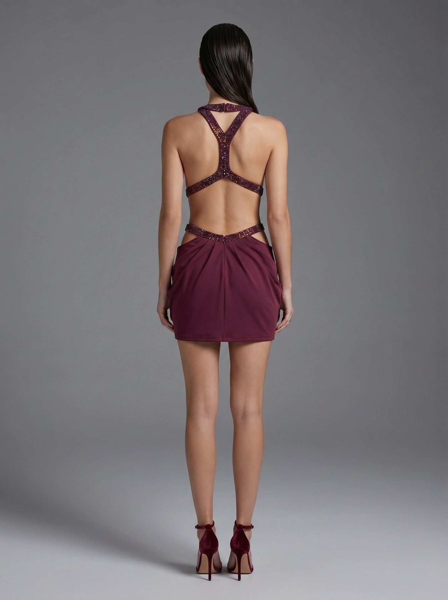 Jamaal Backless Cutout Mini Dress