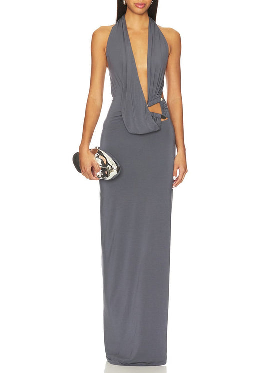 Hadijah Plunge Cutout Maxi Dress