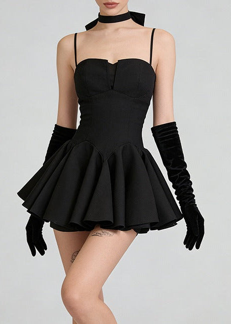 Ichirou Spaghetti Ruffle Mini Dress