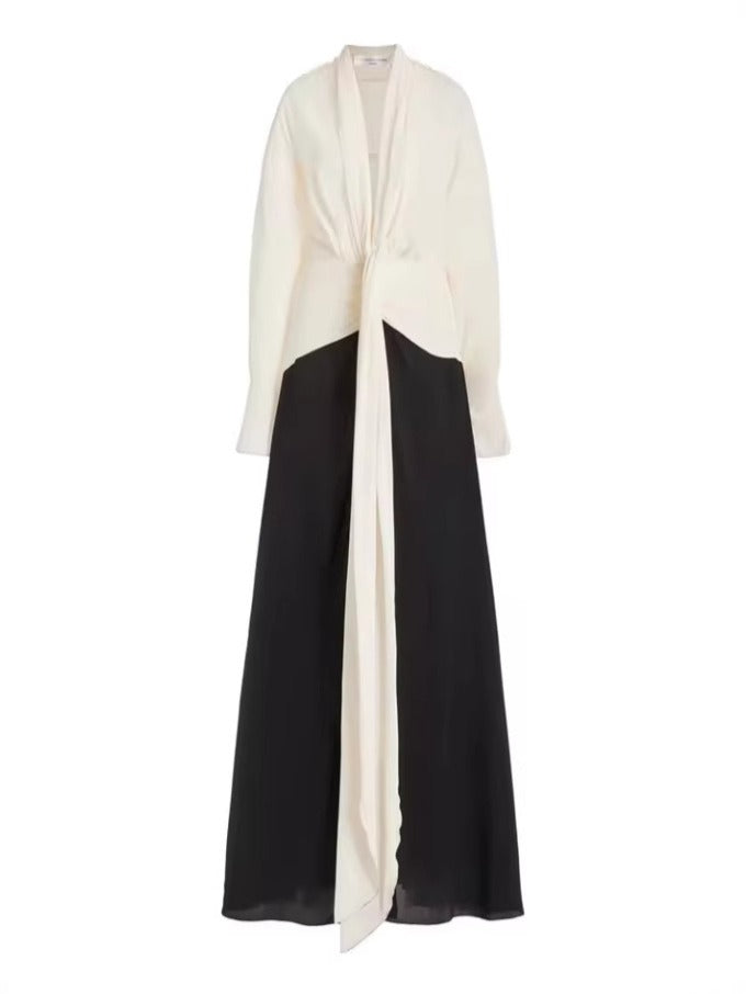 Florent Tie Up Plunge Fringe Dress