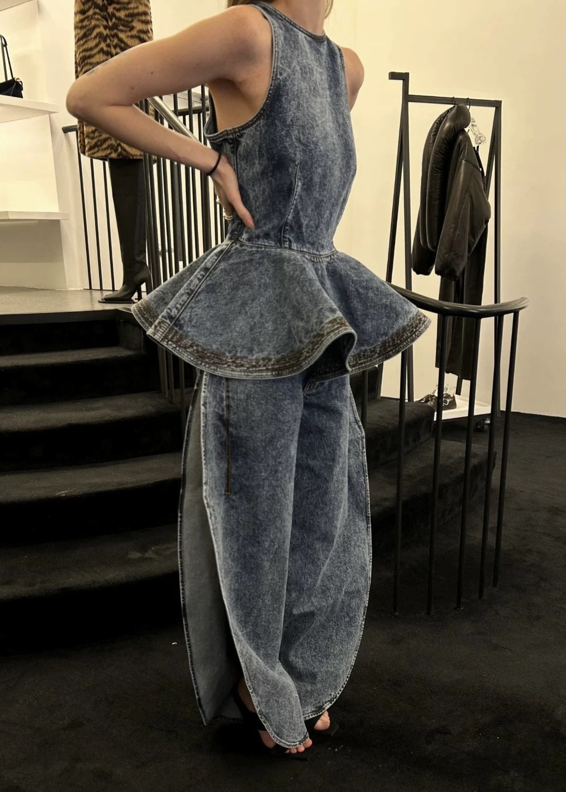 Erwin Denim Ruffle Set
