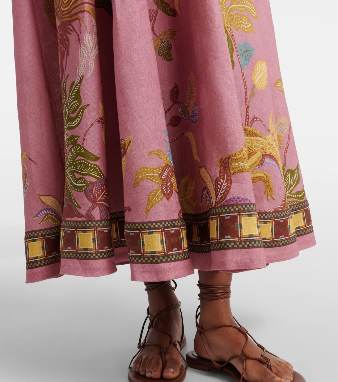 Jaxx Tie Up Print Midi Dress