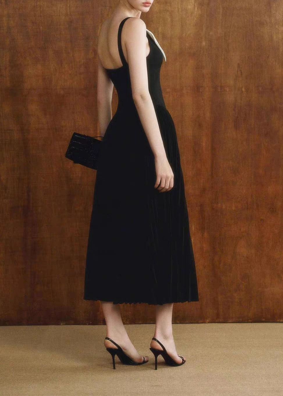 Keitaro Spaghetti Colorblock Maxi Dress