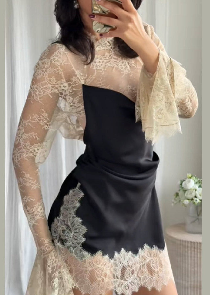 Cirila Deconstruct Flower Lace Mini Dress