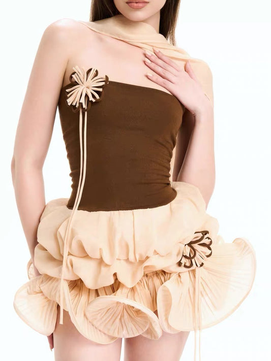 Folasade Flower Scarf Mini Dress