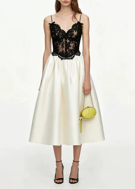 Kwint Spaghetti Embroidered Satin Maxi Dress
