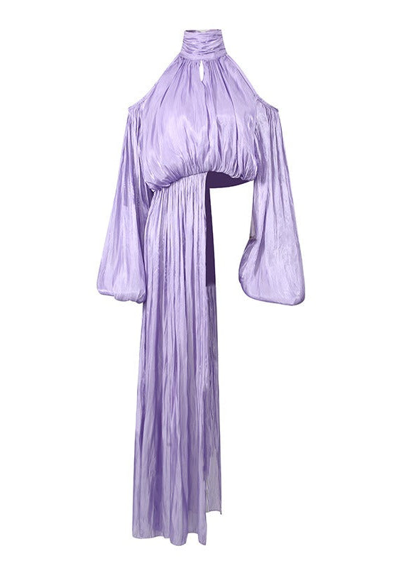 Franka Cutout Ruch Glossy Satin Fringe Top