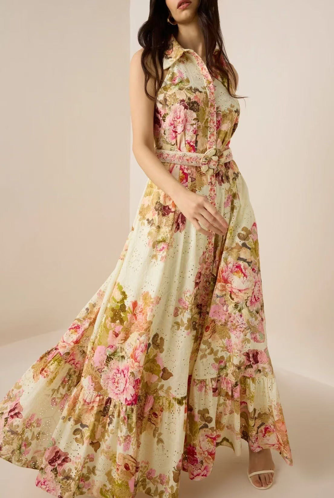 Iustus Halter Neck Floral Maxi Dress