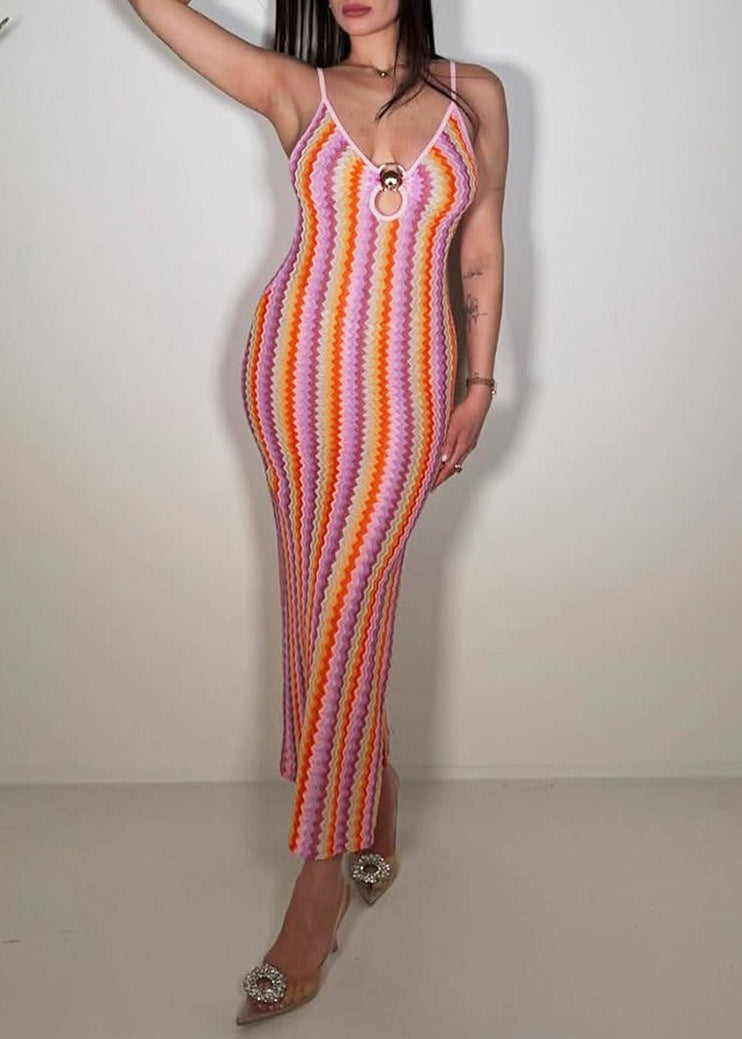 Igor Spaghetti Stripe Maxi Dress