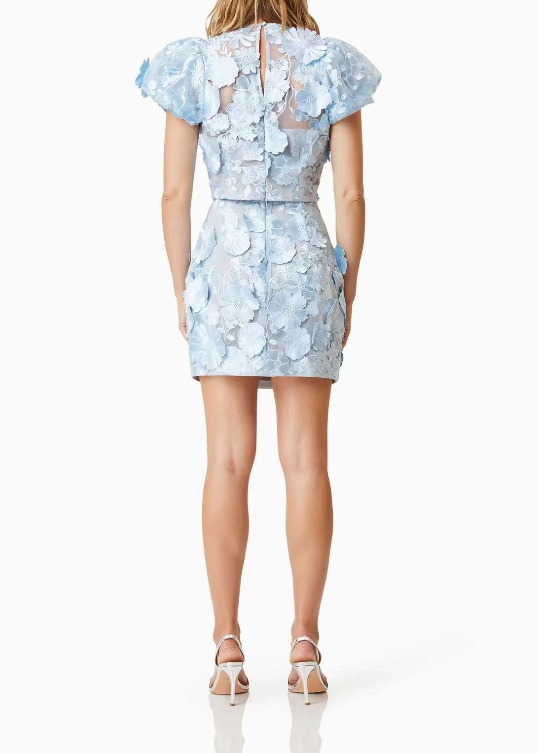 Kayaliya Puff Sleeve Flower Skirt Set