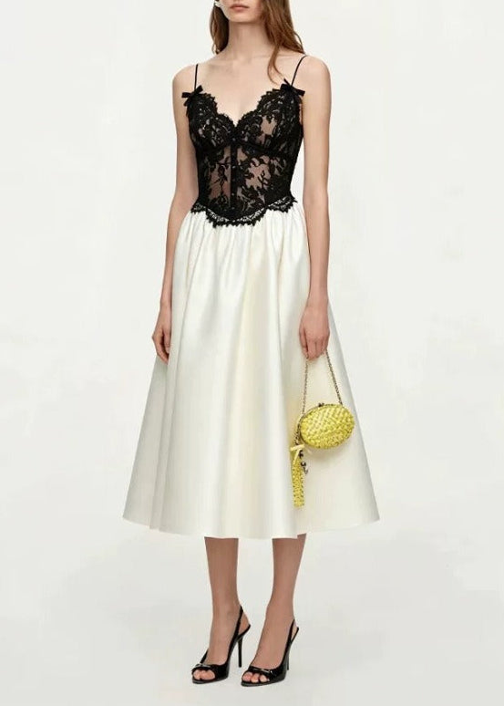 Kwint Spaghetti Embroidered Satin Maxi Dress
