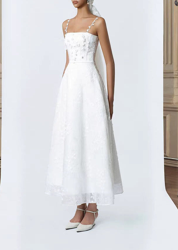 Kazutaka Spaghetti Embroidered Maxi Dress