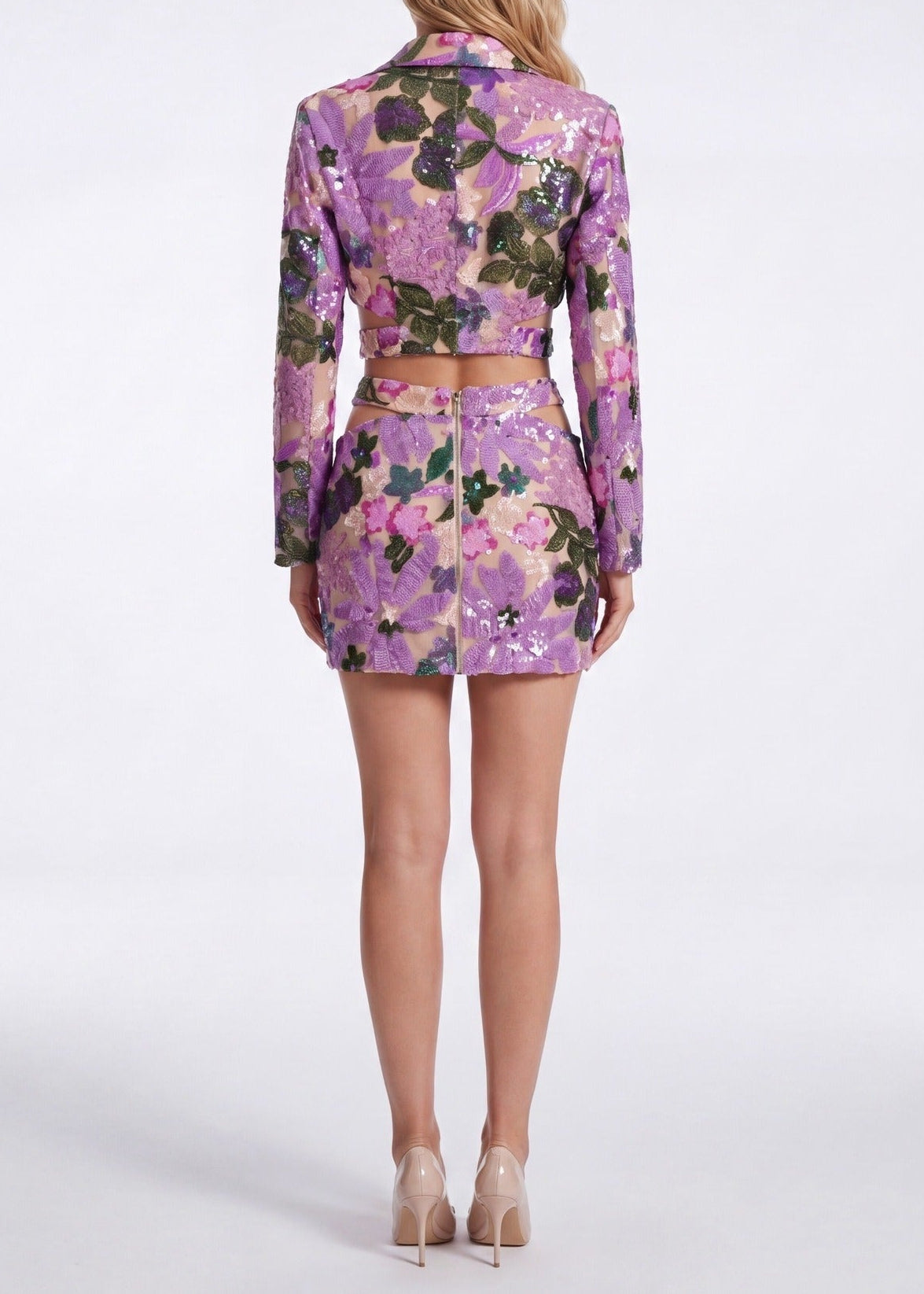Iairus Cutout Sequin Skirt Set