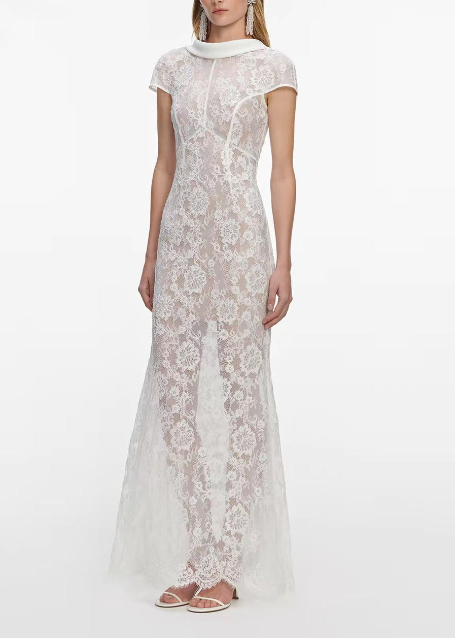 Keola Backless Lace Maxi Dress