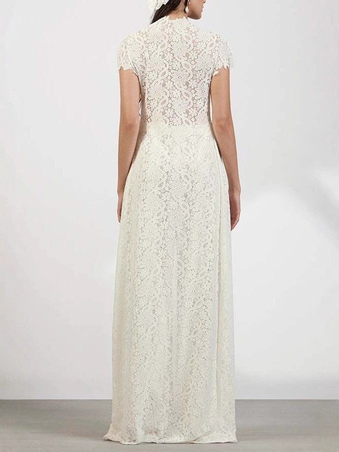 Kaito High Neck Lace Floral Pants Set