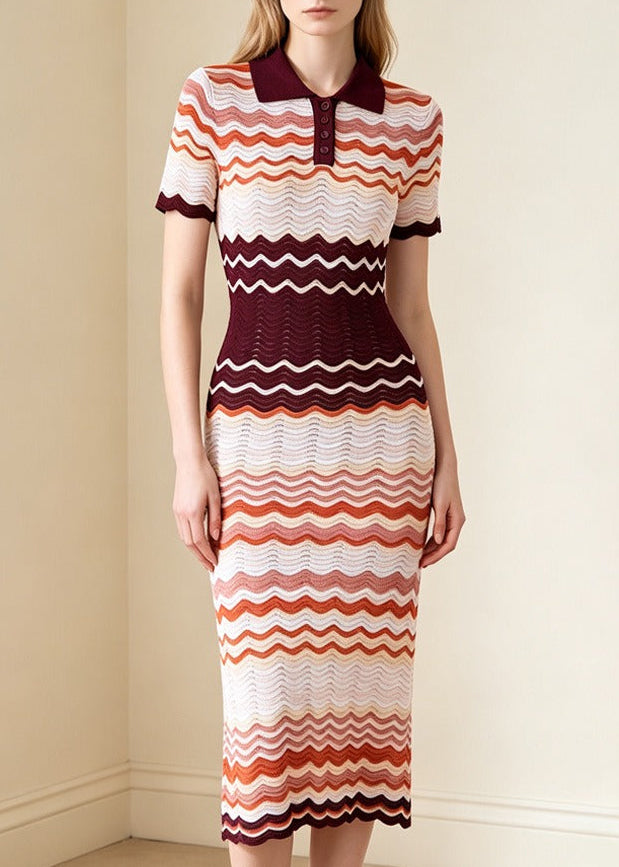 Iriney Stripe Midi Shirt Dress