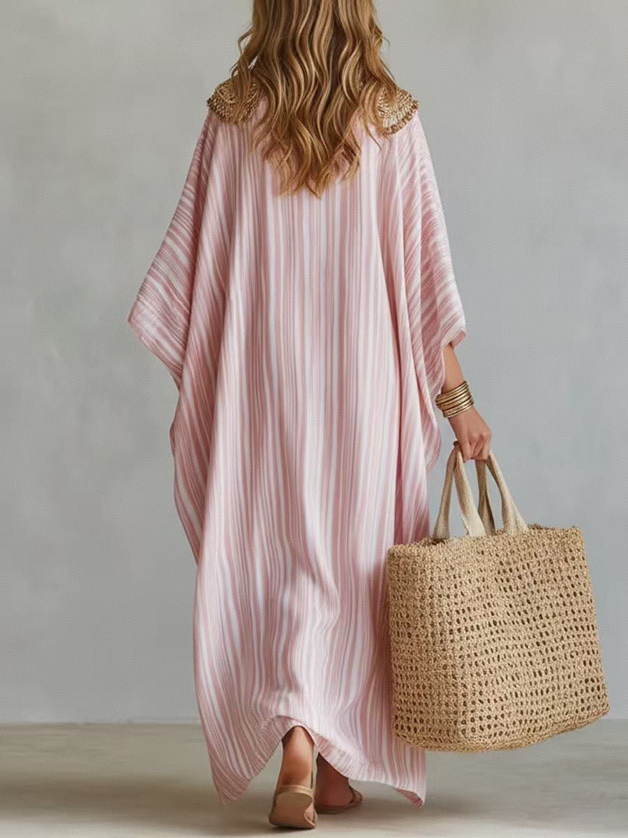 Ioana V Neck Stripe Maxi Dress
