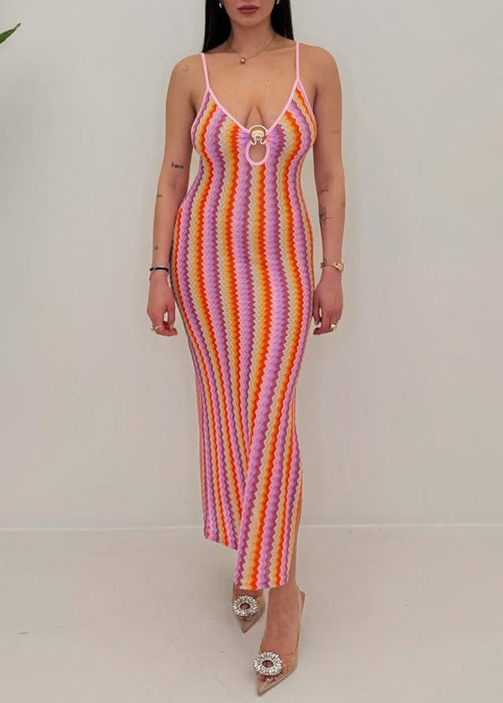 Igor Spaghetti Stripe Maxi Dress