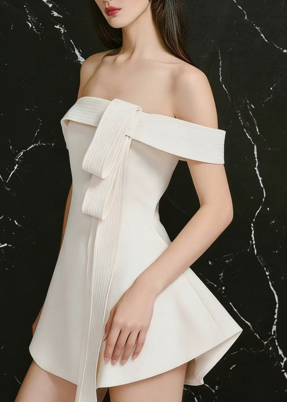 Giovanni Off Shoulder Fringe Mini Dress