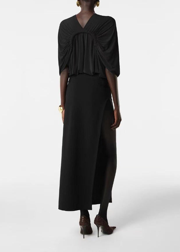 Krisalyn Plunge Draped Maxi Dress