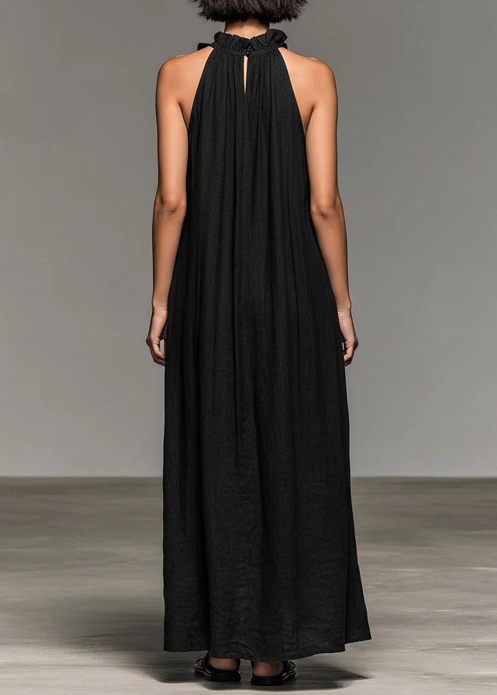 Inmaculada Halter Neck Ruffle Maxi Dress