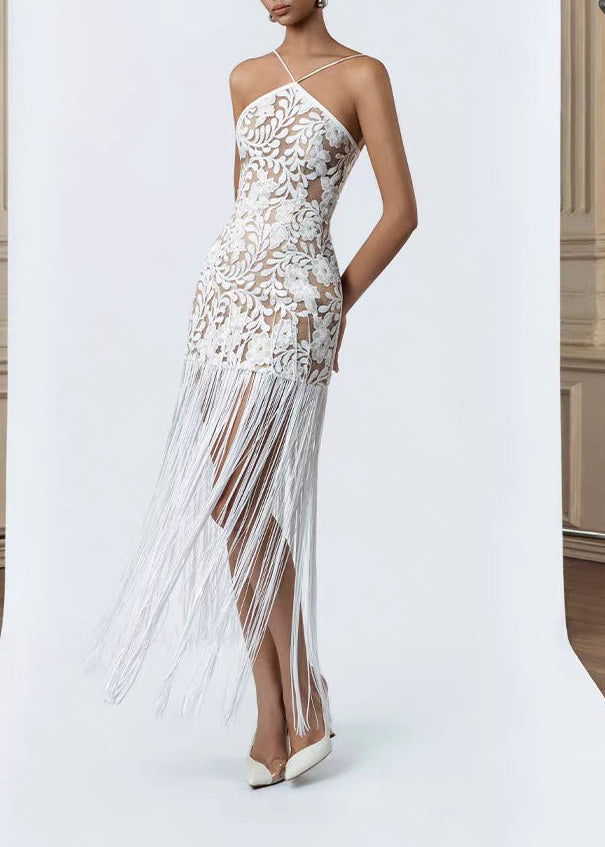 Kassidy Halter Neck Fringe Maxi Dress