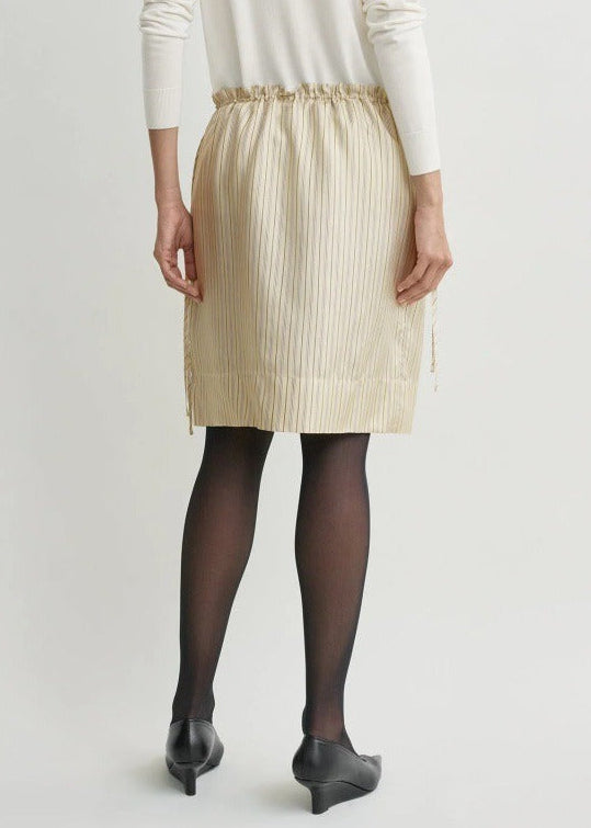 Ferdie Stripe Drawstring Mini Skirt In Baby Blue