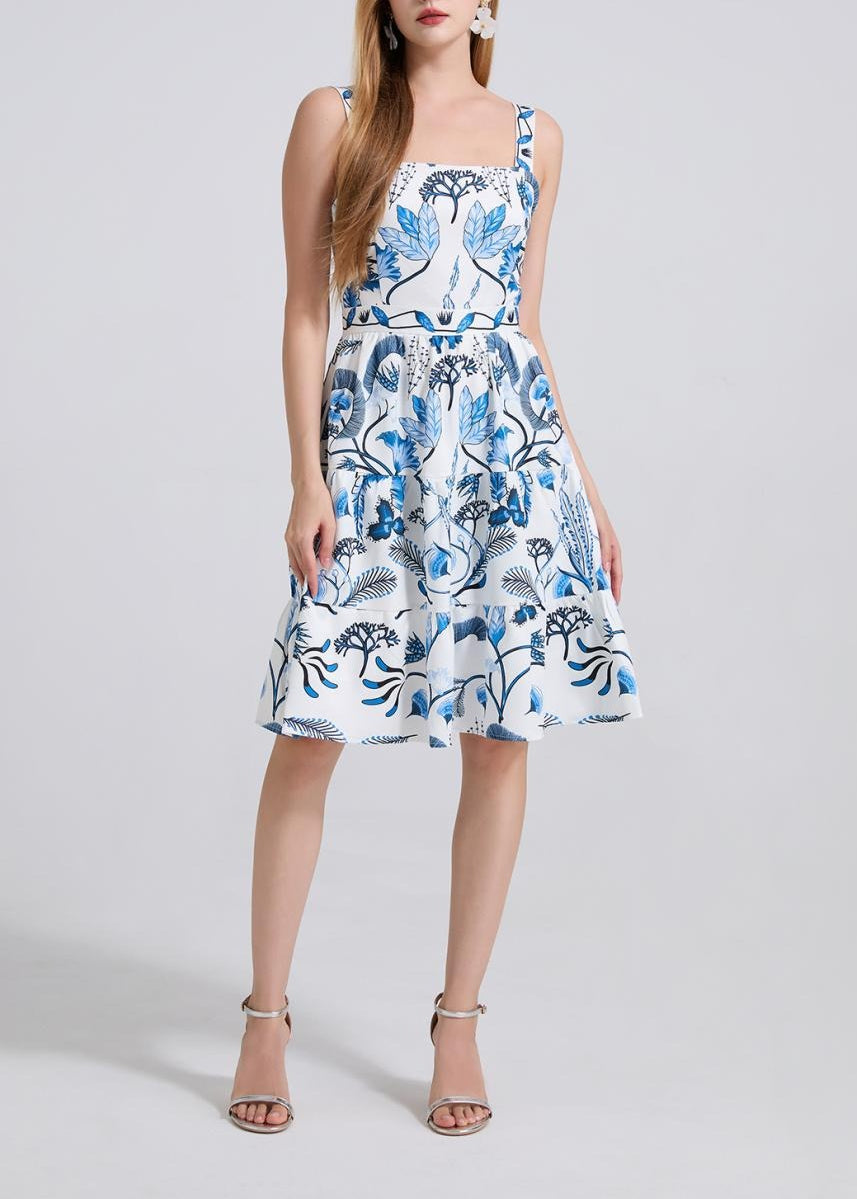 Iunia Sleeveless Print Puffy Mini Dress