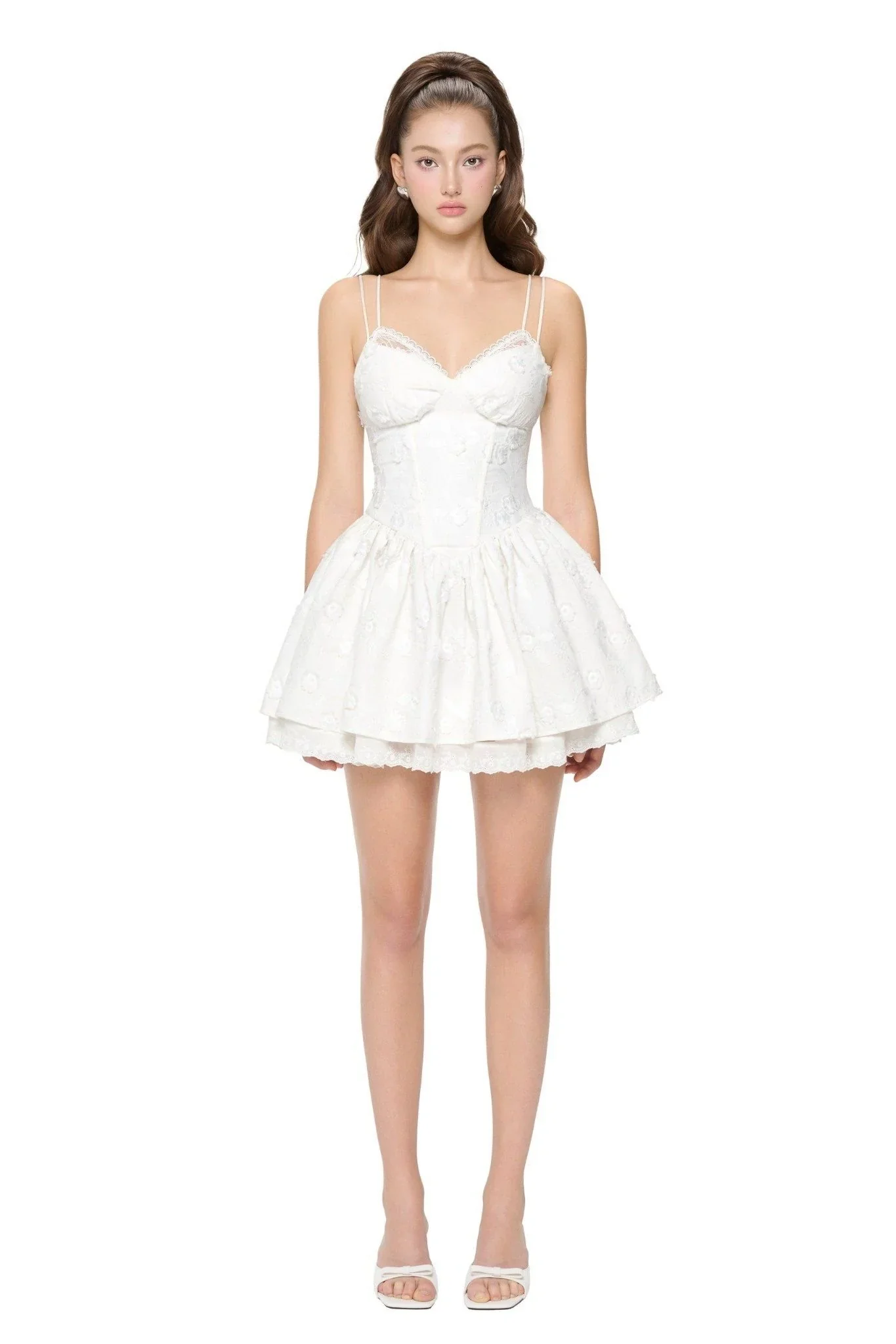 Gisa Spaghetti Lace Mini Dress