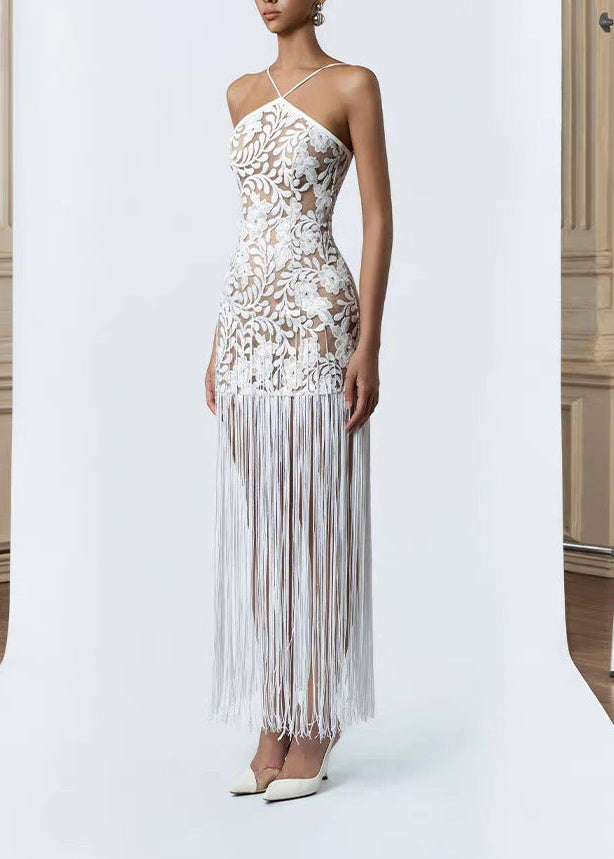 Kassidy Halter Neck Fringe Maxi Dress