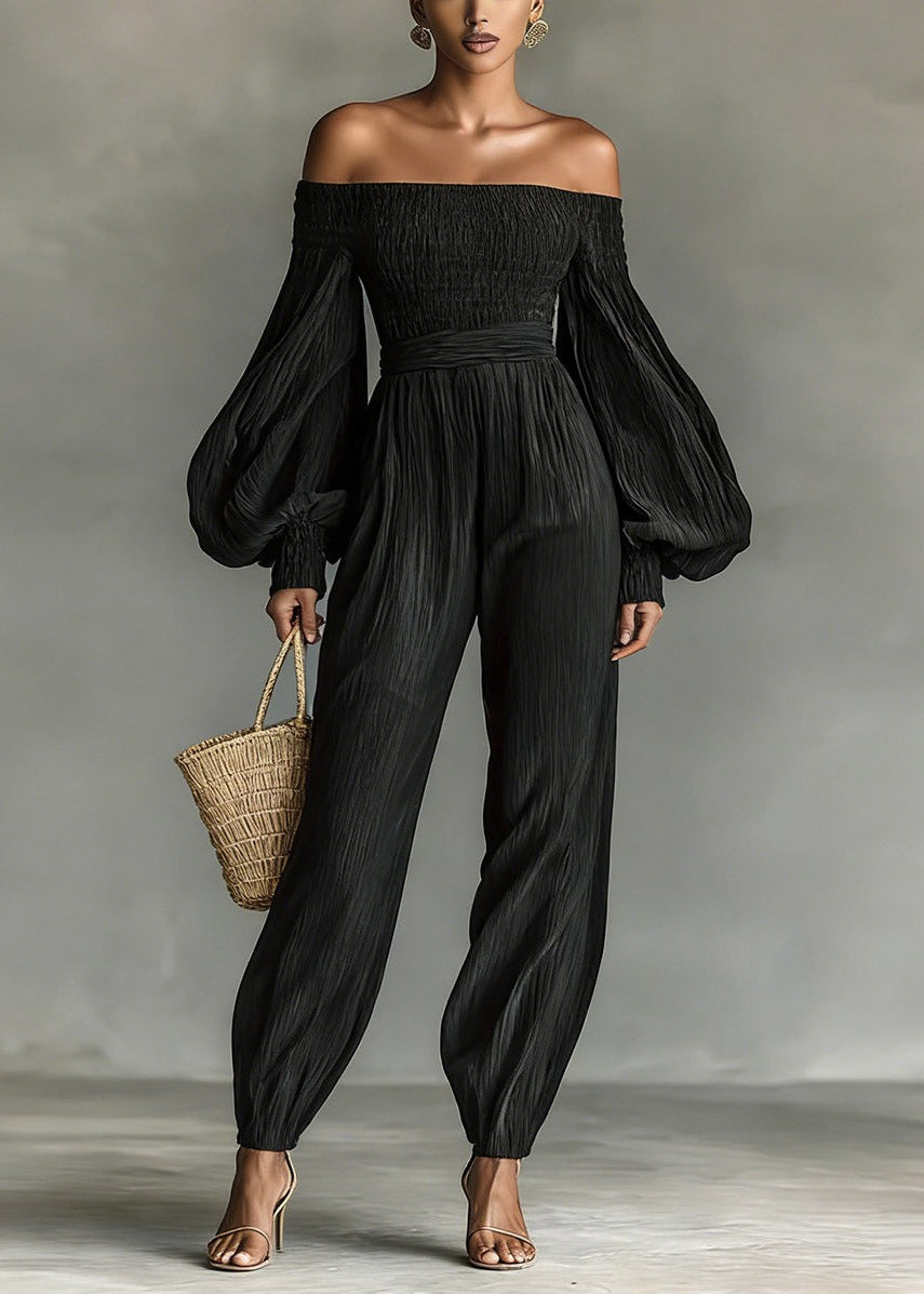 Davion Balloon Sleeve Ruch Jumpsuit