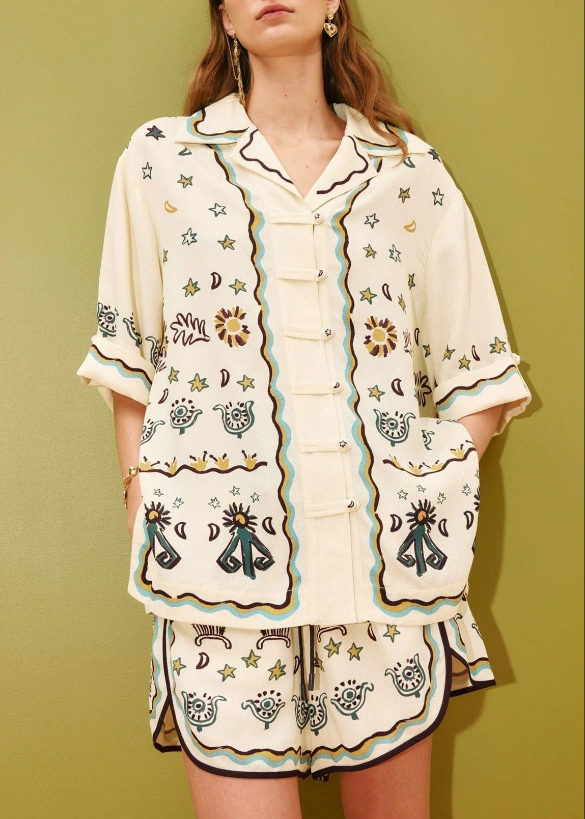 Kasen Print Shorts Set
