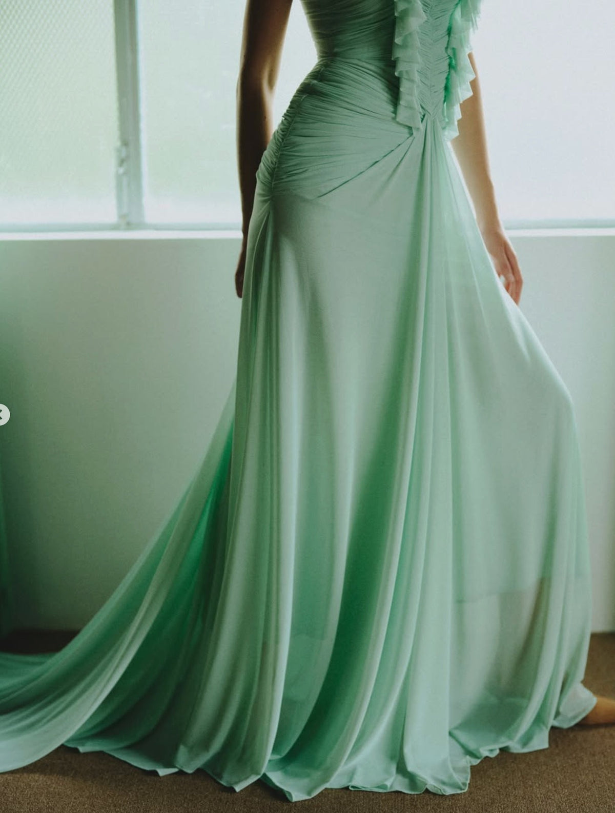 Koen Two Piece Ruch Ruffle Maxi Dress