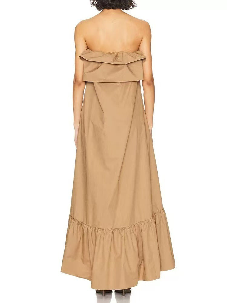 Hamish Strapless Ruffle Maxi Dress