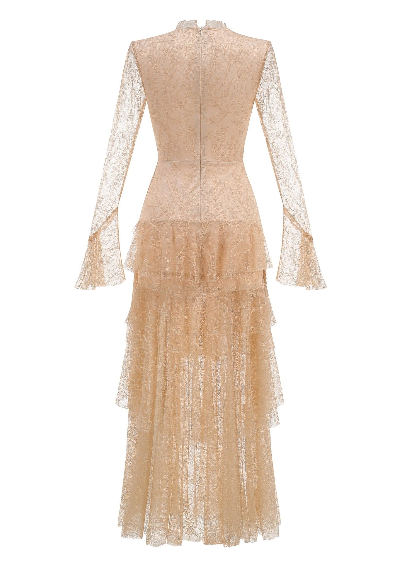 Iban Lace Ruffle Tiered Maxi Dress
