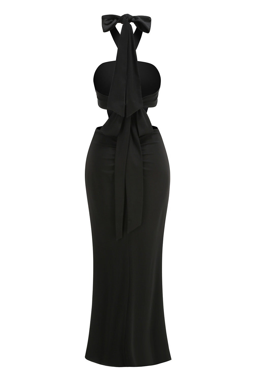 Franzi Halter Neck Cutout Velvet Maxi Dress