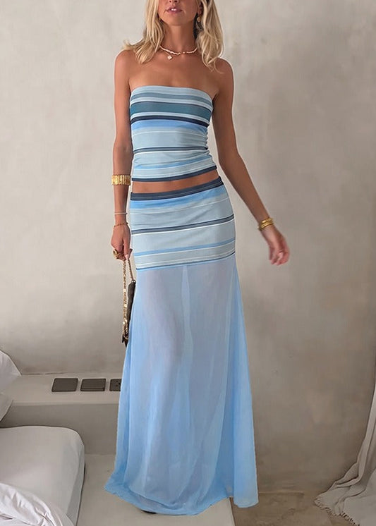 Ilyan Strapless Knit Skirt Set